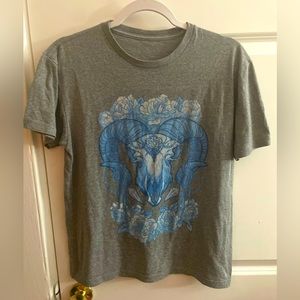 Grey and Blue Aries Ram Shirt